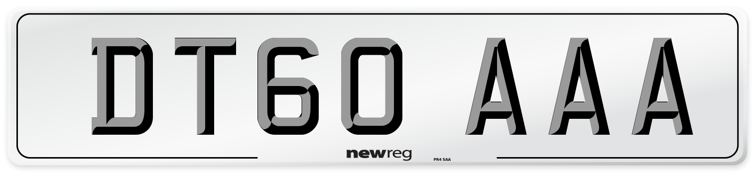 DT60 AAA Number Plate from New Reg